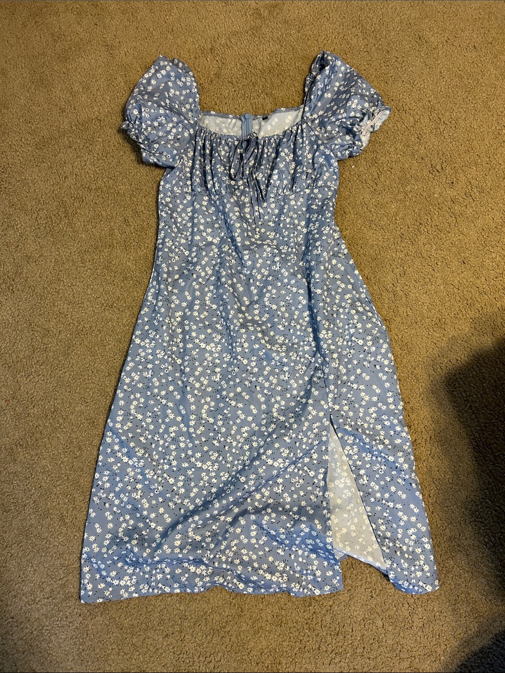 Blue flowery babydoll dress